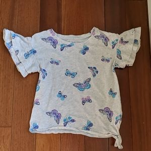 KIDS Butterfly shirt with ruffles and sparkles!